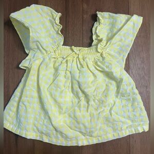 Zara Yellow and White Gingham Top